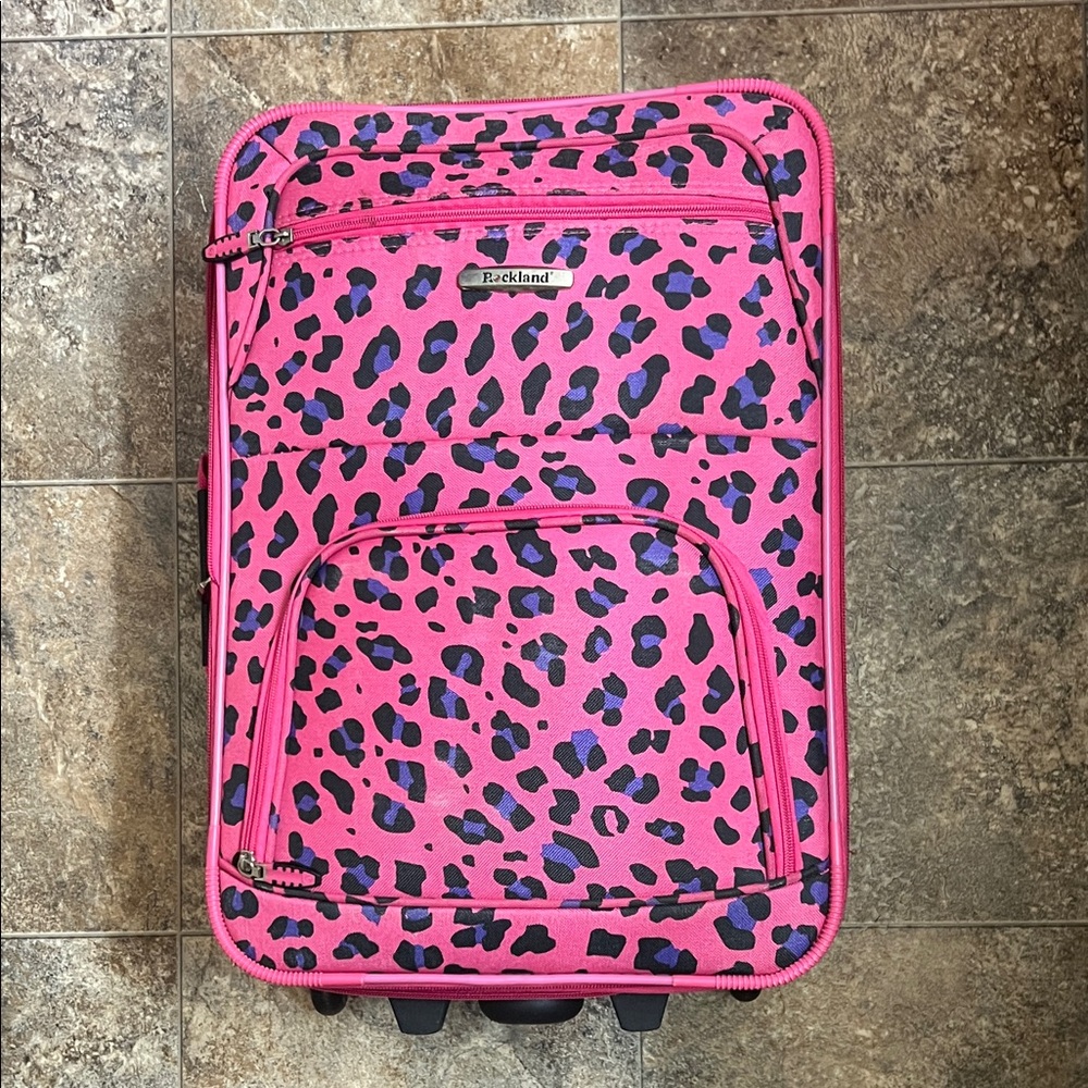 Pink and Gray Suitcase